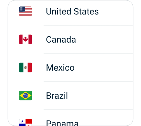 Dengta connect step 2, choose VPN server location